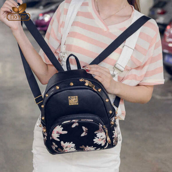Sac de voyage de loisirs pour dames tendance de la mode sac à dos imprimé papillon sacs à dos en cuir en gros - Image 3