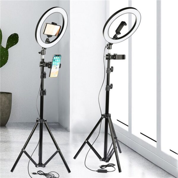 Usb Beauty Video Studio Photo Circle Lampe Dimmable Selfie Led Ring Light avec 2M Trépied Stand - Image 4