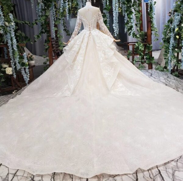 HTL516 2020 Robe de mariée élégante à manches longues, ROBE "TANGO"- A LOUER - Image 4