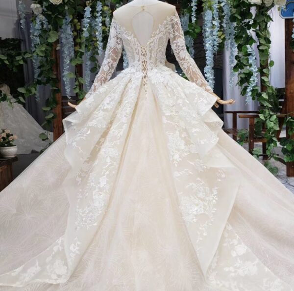 HTL516 2020 Robe de mariée élégante à manches longues, ROBE "TANGO"- A LOUER - Image 5