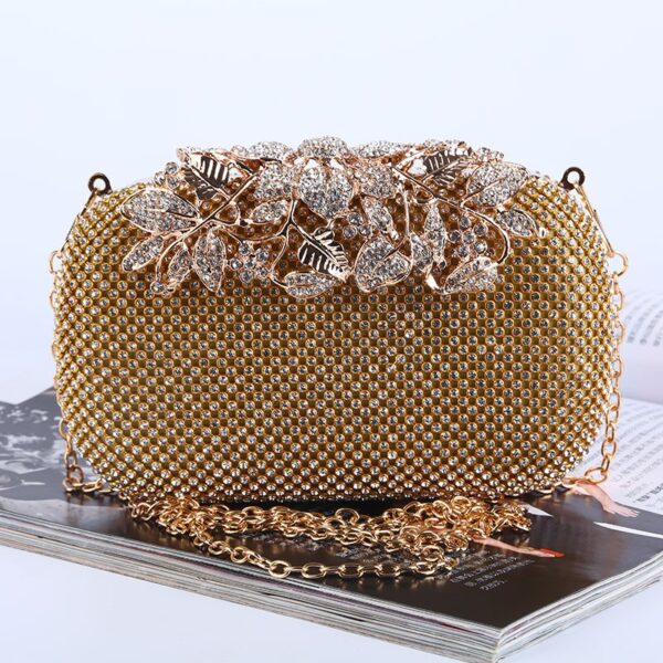 Élégant sac de soirée en cristal pochettes pochettes sac à main de mariage pour femme strass sacs à main de mariage sac de soirée en argent / or / noir - Image 9