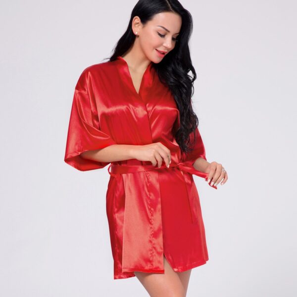 Nouveau design de mode vêtements de nuit personnalisés femmes mariée fête robe en satin femmes - Image 4