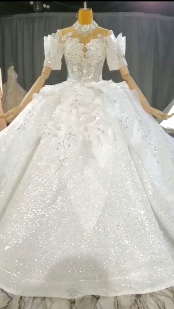 Robe de mariée pour robe de mariée fille mariage perles cousues avec telle