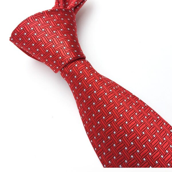 Les hommes européens de la mode nouvelle cravate de 8 cm cravate décontractée en polyester à rayures noires - Image 3
