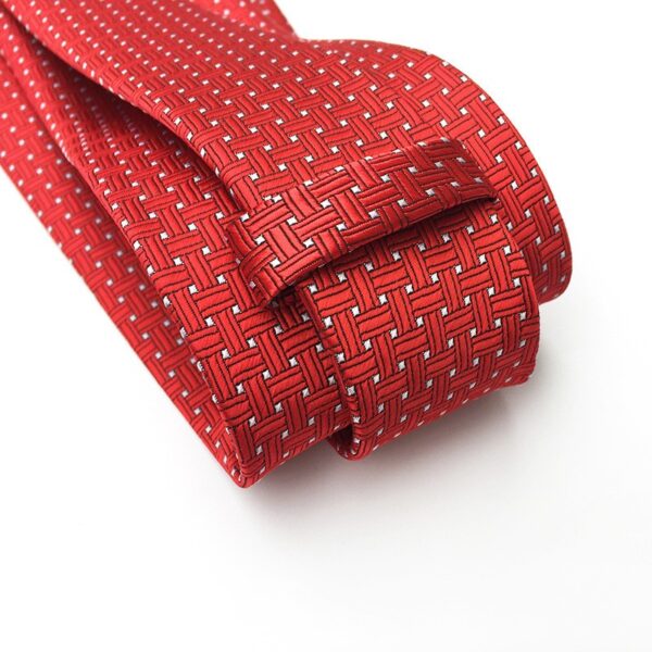 Les hommes européens de la mode nouvelle cravate de 8 cm cravate décontractée en polyester à rayures noires - Image 4