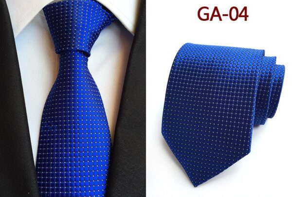 Les hommes européens de la mode nouvelle cravate de 8 cm cravate décontractée en polyester à rayures noires - Image 6