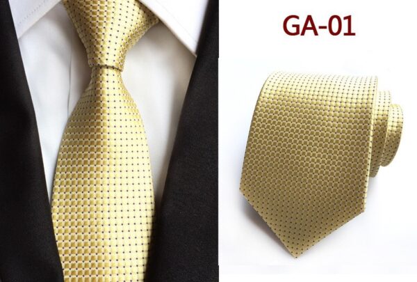 Les hommes européens de la mode nouvelle cravate de 8 cm cravate décontractée en polyester à rayures noires - Image 8