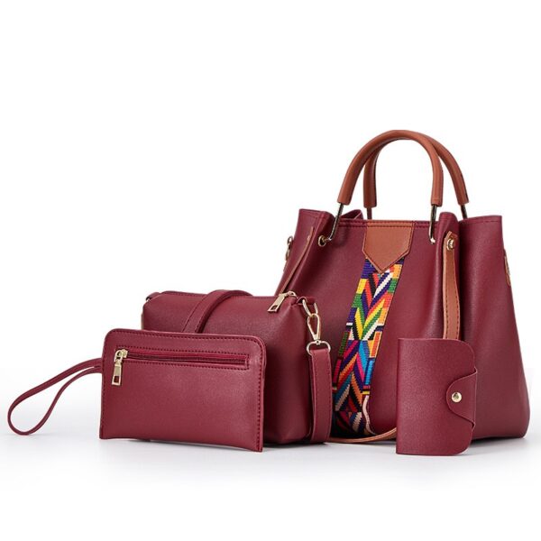 sac à main femmes sac ensembles bolsos de mujer bolsas femininas PU sacs à main 4 pièces en 1 ensemble - Image 3