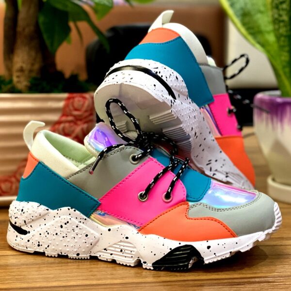 Mode baskets 2020 femmes chaussures hauteur augmentant Chunky chaussures en dentelle glisser chaussures dames chaussures - Image 3