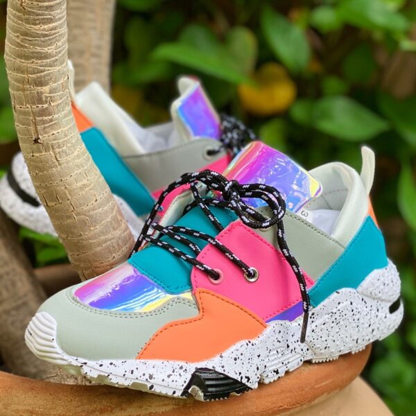 Mode baskets 2020 femmes chaussures hauteur augmentant Chunky chaussures en dentelle glisser chaussures dames chaussures - Image 4