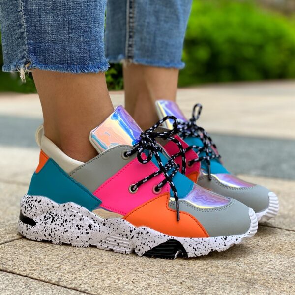 Mode baskets 2020 femmes chaussures hauteur augmentant Chunky chaussures en dentelle glisser chaussures dames chaussures