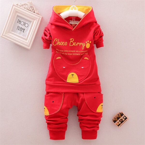 Bébé garçons vêtements à capuche ensemble manteau à manches longues avec pantalon décontracté enfants printemps automne deux pièces tenues vêtements pour tout-petits garçons porter - Image 4