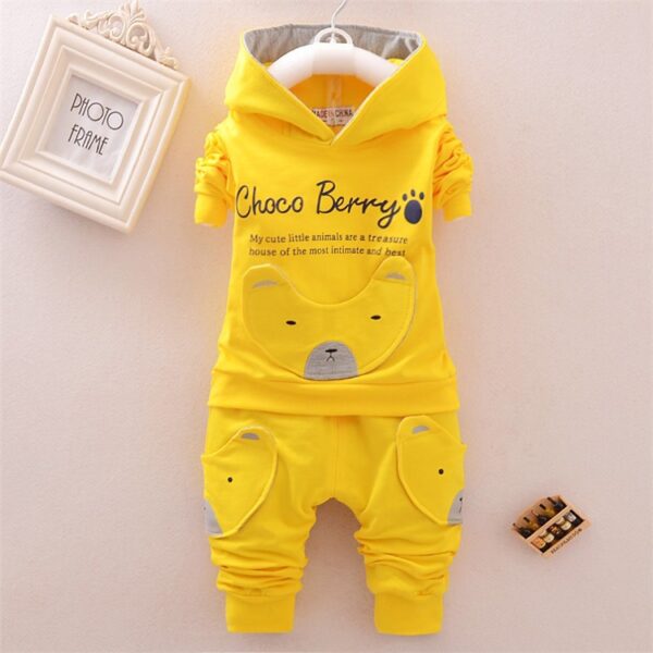 Bébé garçons vêtements à capuche ensemble manteau à manches longues avec pantalon décontracté enfants printemps automne deux pièces tenues vêtements pour tout-petits garçons porter - Image 3