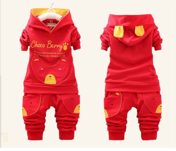 Bébé garçons vêtements à capuche ensemble manteau à manches longues avec pantalon décontracté enfants printemps automne deux pièces tenues vêtements pour tout-petits garçons porter - Image 2