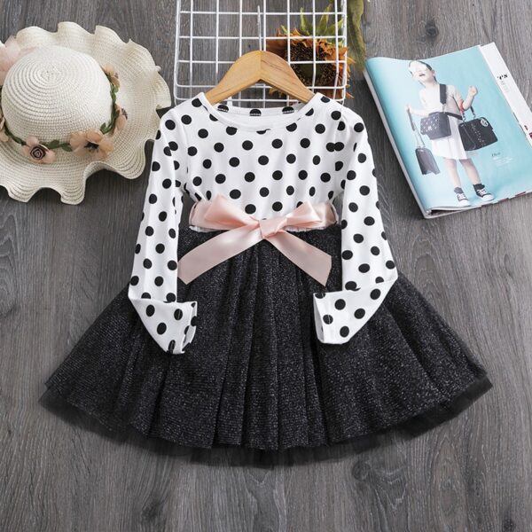 Girls Polka-Dot Dress 2010 Summer Sleeveless Bow Casual Clothing Kids Princess Dresses Children Clothes