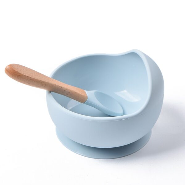 Lot de 3 produits pour bébé Fournitures de produits pour bébés Cuillère à bavette en silicone Ensemble d'alimentation de vaisselle incassable pour bébé - Image 4