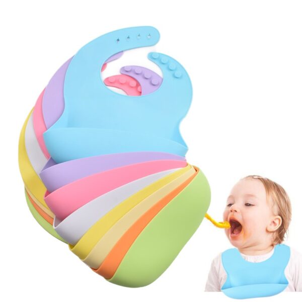 Lot de 3 produits pour bébé Fournitures de produits pour bébés Cuillère à bavette en silicone Ensemble d'alimentation de vaisselle incassable pour bébé - Image 6