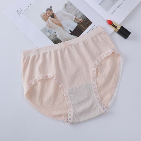 Sous-vêtements en graphène sans couture pour femmes East Gate Plaid Underwear Slip femme taille moyenne en dentelle - Image 5