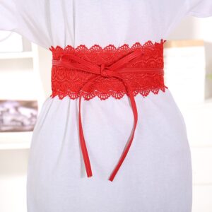 Femmes en cuir souple avec de larges ceintures en dentelle bowknot dames ceinture ceintures grâce style pour la robe