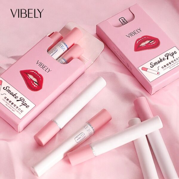Cigarette créative ensemble de rouge à lèvres 4 couleurs mat longue durée imperméable mat bâton à lèvres Tube Nude lèvres rouges maquillage - Image 2