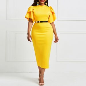 nouveau style été femmes africaines robe mince manches courtes, plus la taille des robes femmes robe décontractée