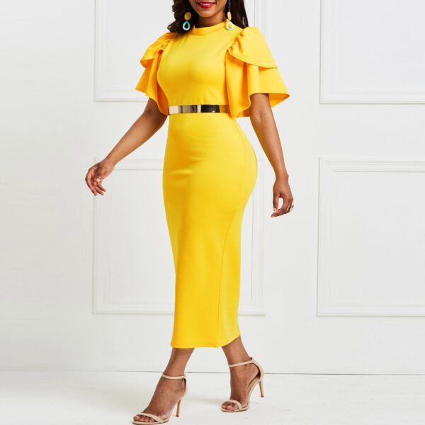 nouveau style été femmes africaines robe mince manches courtes, plus la taille des robes femmes robe décontractée - Image 3