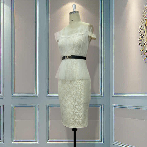 CHEETAH NOVA, Robe slim femme à épaules dénudées Robe de soirée moulante en dentelle Robes de soirée femme - Image 4