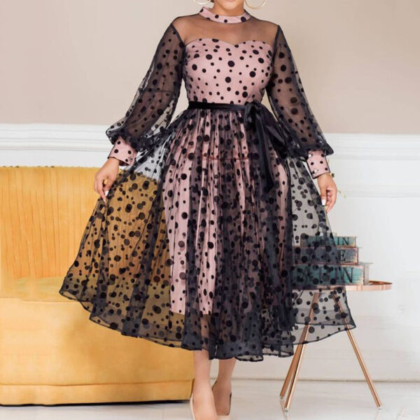 Robe PANTHEON, Summe Dot Party Princess Sexy See Through Tulle Robe de soirée femme - Image 2