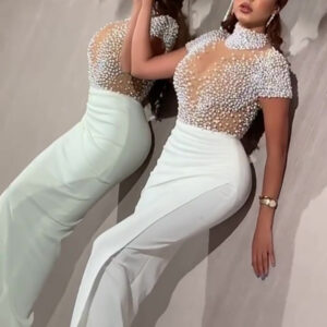 LOYALTY La Robe a Perle Manches Courtes, Robes De Sirène Robe De Festa Prom Femmes Robe De Soirée