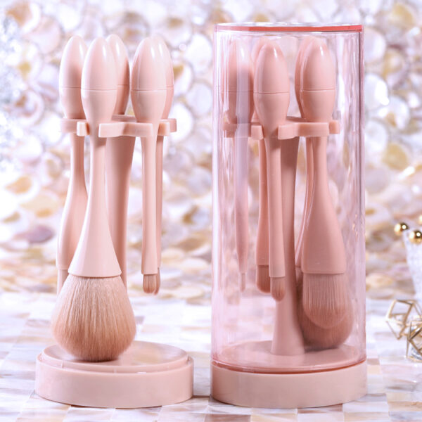 DALIA Haute Qualité Portable Petite Taille Mince Pinceaux Cosmétiques 5 pcs Nu Rose Voyage Mini Maquillage Beauté Outils Brosse Ensemble - Image 2
