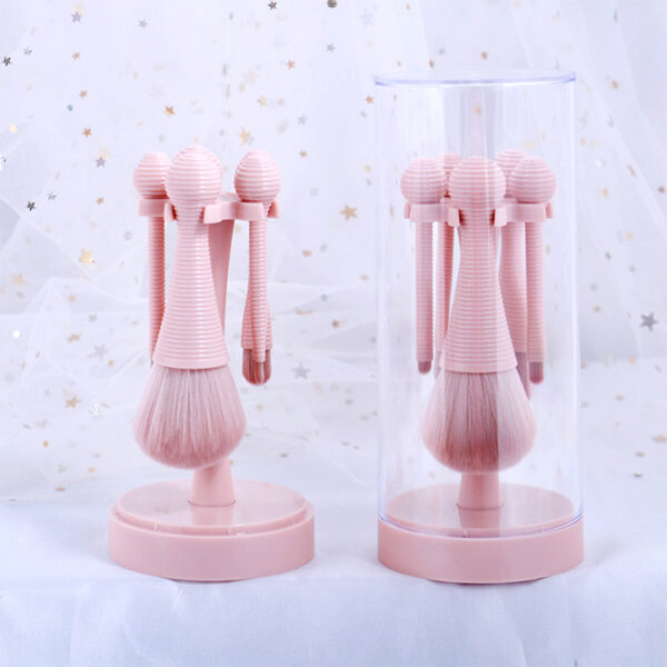 DALIA Haute Qualité Portable Petite Taille Mince Pinceaux Cosmétiques 5 pcs Nu Rose Voyage Mini Maquillage Beauté Outils Brosse Ensemble - Image 4