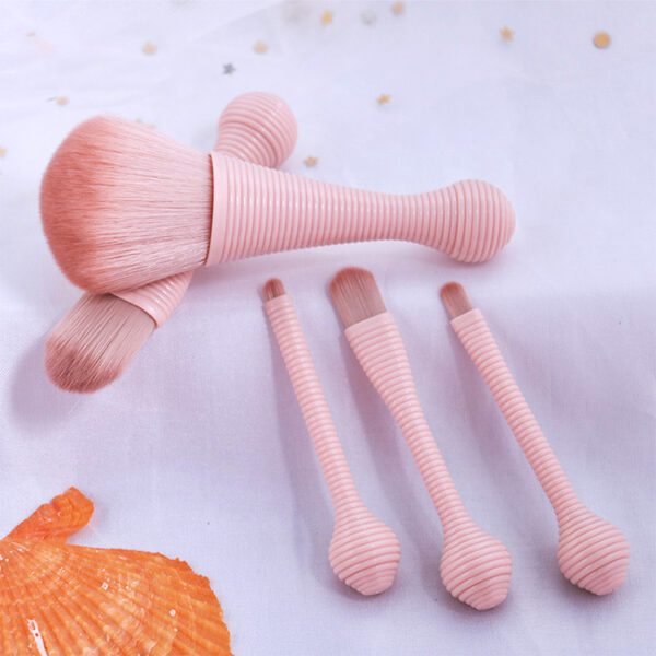 DALIA Haute Qualité Portable Petite Taille Mince Pinceaux Cosmétiques 5 pcs Nu Rose Voyage Mini Maquillage Beauté Outils Brosse Ensemble - Image 5