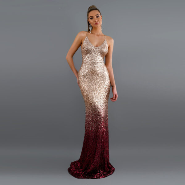 BELLUCI PRESTIGE, Robes de fourchette de paillettes de taille moyenne pour femmes Backless Plus irrégulières