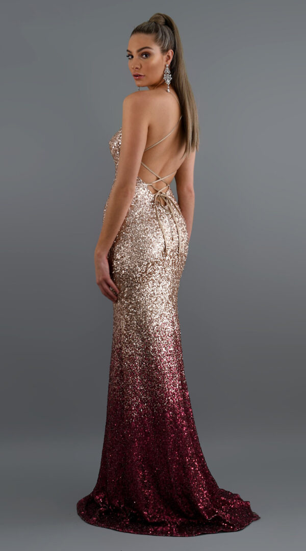BELLUCI PRESTIGE, Robes de fourchette de paillettes de taille moyenne pour femmes Backless Plus irrégulières - Image 4