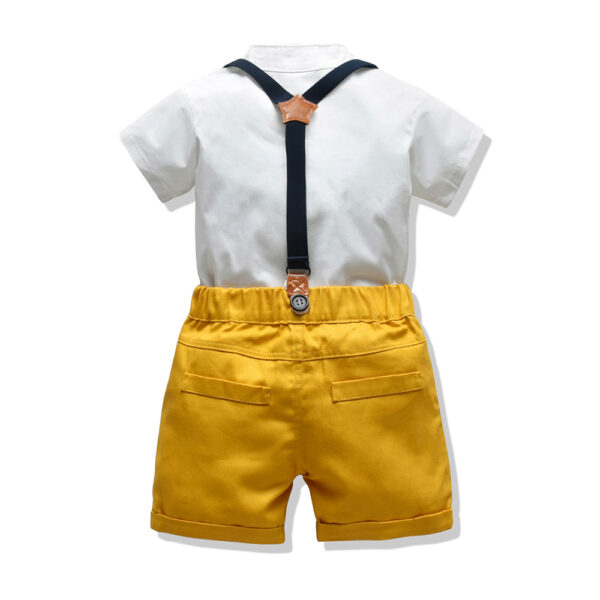 BELIEVE, vêtements ensemble à manches courtes chemise blanche sangle pantalon enfants vêtements costume - Image 3