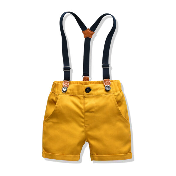 BELIEVE, vêtements ensemble à manches courtes chemise blanche sangle pantalon enfants vêtements costume - Image 4