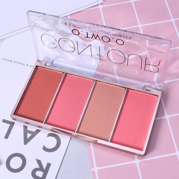 O.TWO.O 4 couleurs Palette anti-cernes Base de maquillage pour le visage Palette de contouring Fondation anti-cernes Poudre - Image 4