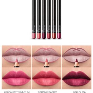 Pudaier 6 pcs Beauté Maquillage Mat Crayon À Lèvres Ensemble Crayon pour Lèvres Contor Longue Durée Étanche Soyeux Lisse Cosmétiques Crayon À Lèvres