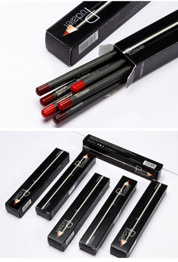 Pudaier 6 pcs Beauté Maquillage Mat Crayon À Lèvres Ensemble Crayon pour Lèvres Contor Longue Durée Étanche Soyeux Lisse Cosmétiques Crayon À Lèvres - Image 4