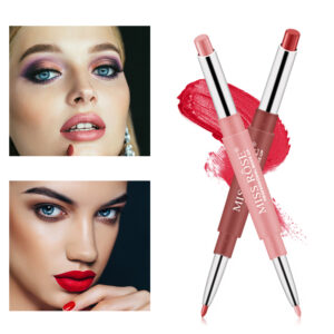 Miss Rose Marque Couleurs Rouge À Lèvres + Crayon À Lèvres Double Velours Mat Batom Étanche Nude Crayon À Lèvres Longue Tenue Outil De Maquillage