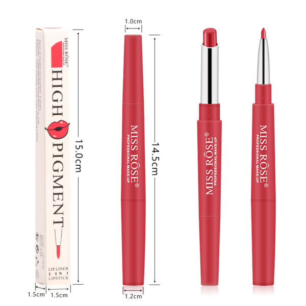 Miss Rose Marque Couleurs Rouge À Lèvres + Crayon À Lèvres Double Velours Mat Batom Étanche Nude Crayon À Lèvres Longue Tenue Outil De Maquillage - Image 5