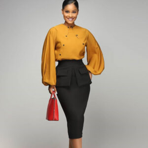 TOLIVER Ensemble Costumes de bureau de mode Costumes élégants pour femmes Vintage Costume jupe