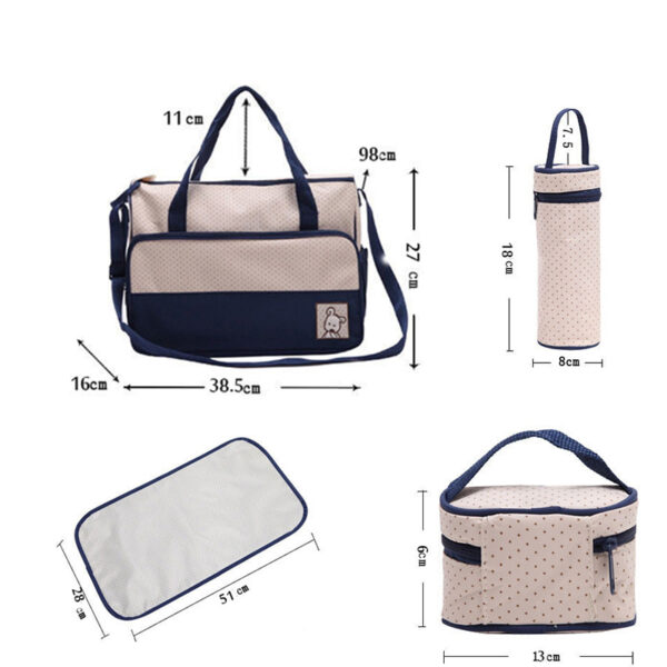LIBERTY, Ensemble de 5 trousses de soins pour bébé sac à langer ensemble multifonction sac à langer imperméable - Image 3