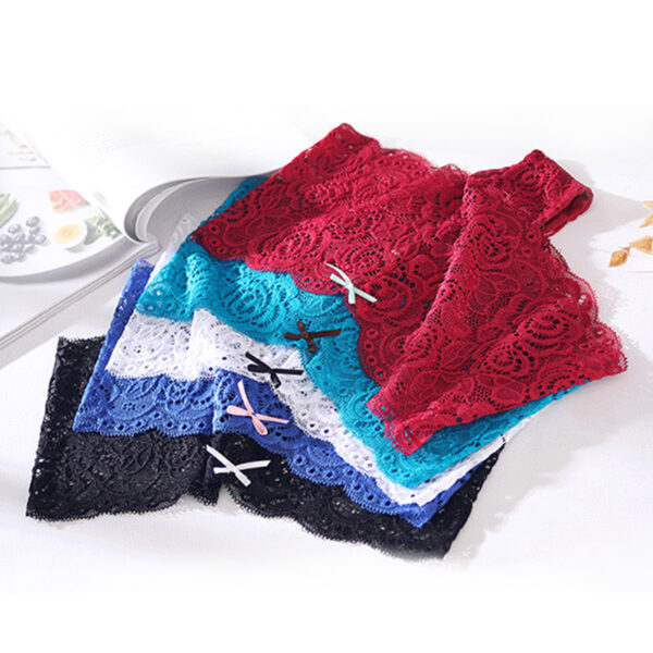 SMART Sous-vêtements féminins sexy Culotte femme taille haute Sous-vêtements femme sexy en dentelle Boyshort avec nœud - Image 3