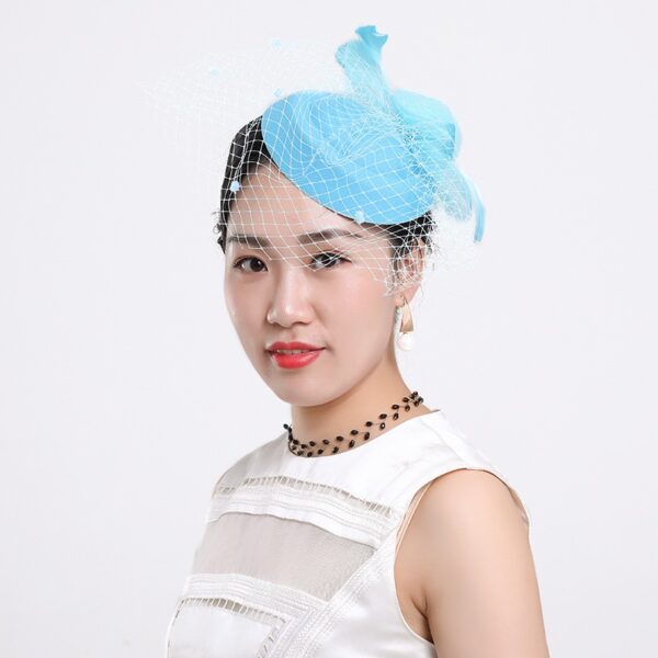 DIJON Chapeau Femmes Pince À Cheveux Plume De Mariage Casual Fascinator Coiffes Chapeau Maille Casque Classique De Mariée Floral Église Chapeaux