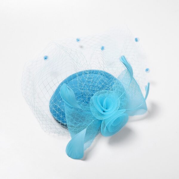DIJON Chapeau Femmes Pince À Cheveux Plume De Mariage Casual Fascinator Coiffes Chapeau Maille Casque Classique De Mariée Floral Église Chapeaux - Image 3