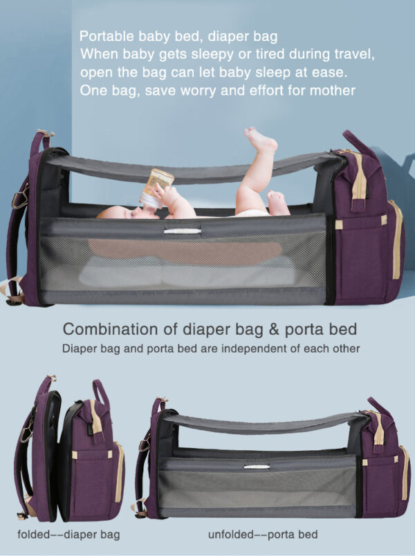 NEVADA Sac à dos confortable sangles bébé couche sac à boucle réglable avec berceau poussette accessoires bébé trucs organisation nylon