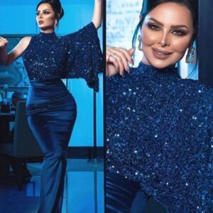 LAEL TM, Robe de soirée à paillettes de couleur unie