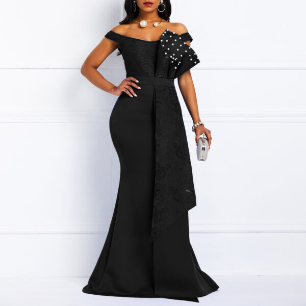 JANEIRO robes de soirée maxi design à double volants de haute qualité lady sehe fashion