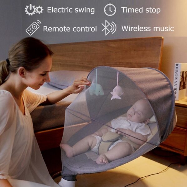 KADERS Siège en maille cadre en métal pas cher bascule électronique électrique étanche enfants videur balançoire bébé chaise à bascule - Image 4